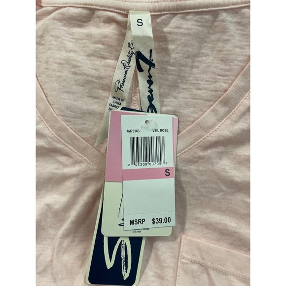 Seven7 S Veil Rose Solid Cold Shoulder Pocket Tee - Picture 6 of 6